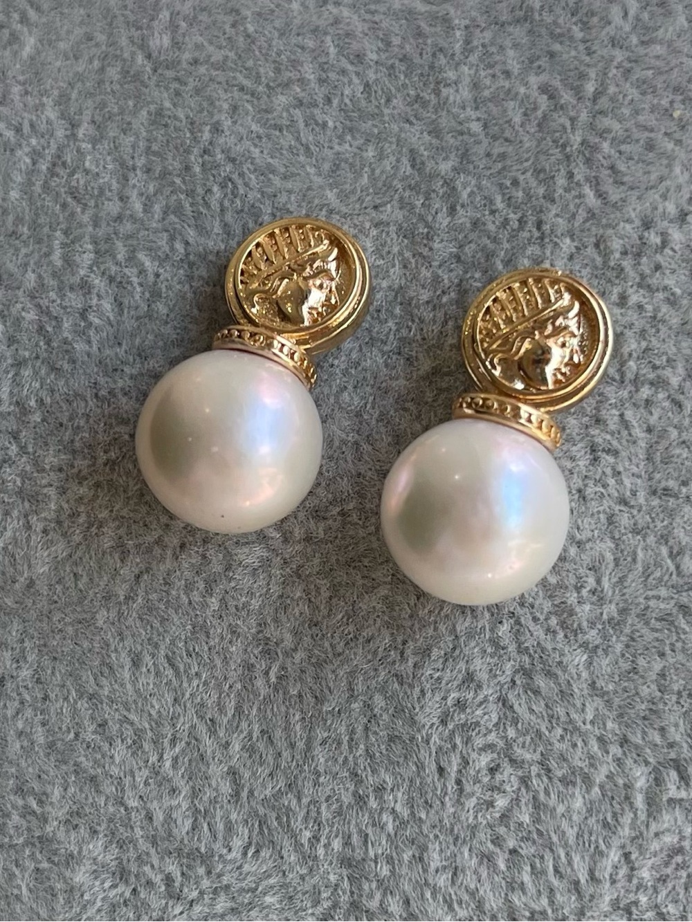 Genuine Pearl & Gold Coin Drop Earrings - Elegant Women’s Jewelry 54 - Picture 2 of 5